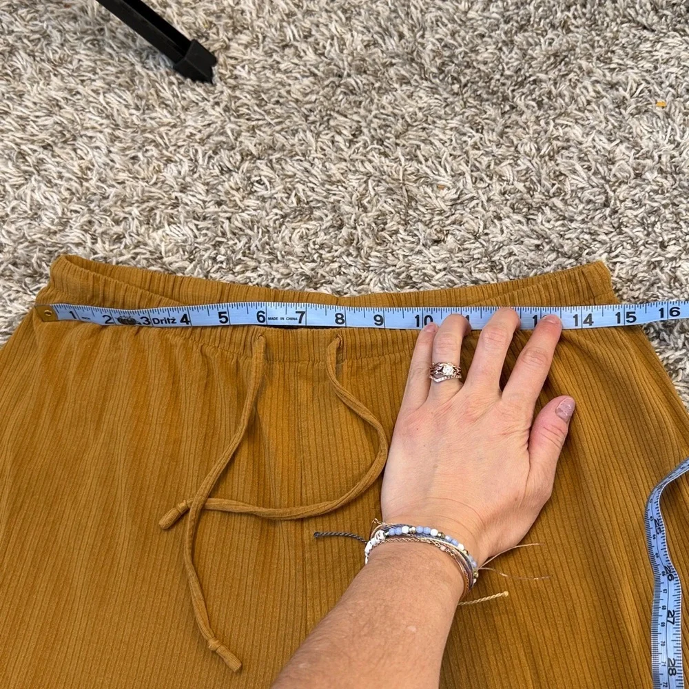 Old Navy Pajama Pant Cropped Sunday Sleep Mustard Yellow Size Medium - Picture 4 of 12